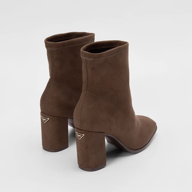 Ankle Boot Via Marte Salto Alto Camurça Marrom