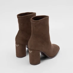 Ankle Boot Via Marte Salto Alto Camurça Marrom