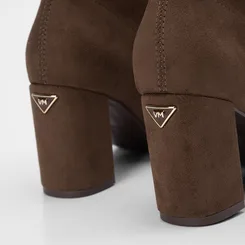Ankle Boot Via Marte Salto Alto Camurça Marrom