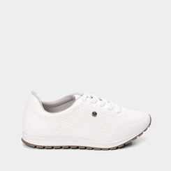 Tênis Casual Feminino Via Uno Detalhe Perfuros Branco
