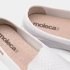 Slip On Feminino Moleca Flatform Calce Fácil Detalhe Perfuros Branco