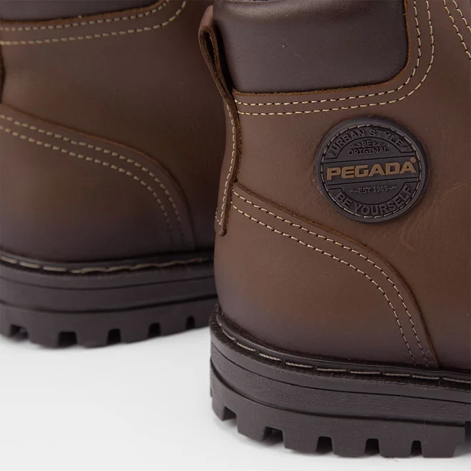 Bota Coturno Masculino Pegada Original Couro Marrom