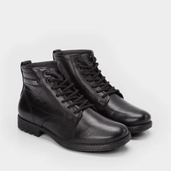 Bota Coturno Pegada Couro Preto