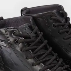 Bota Coturno Pegada Couro Preto
