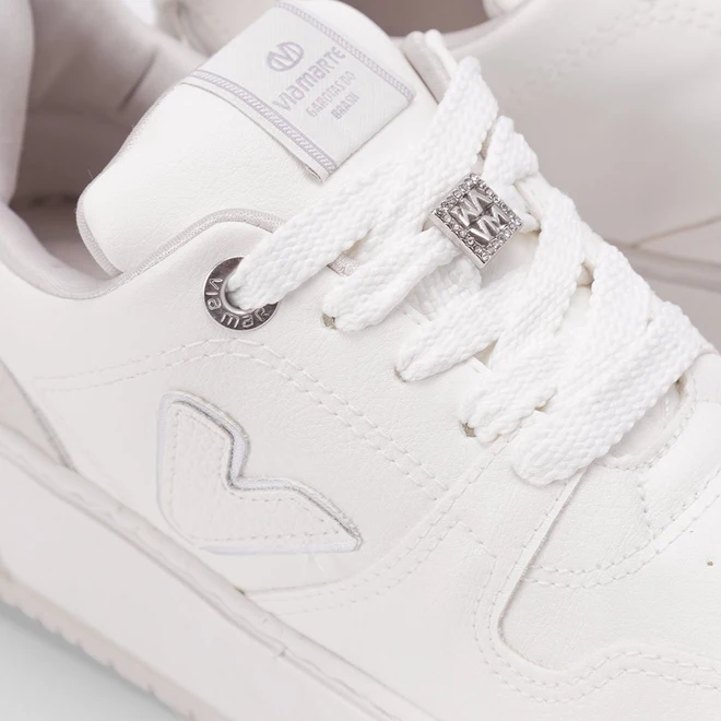 Tênis Via Marte Flatform Aplicação Strass Logo Branco