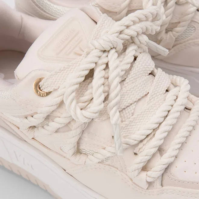 Tênis Via Marte Flatform Detalhe Cordão Bege