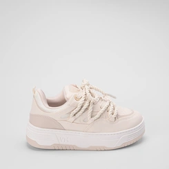 Tênis Via Marte Flatform Detalhe Cordão Bege
