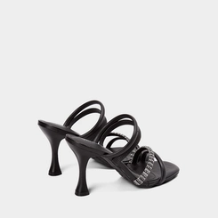 Tamanco Salto Taça Alto Feminino Via Marte Strass Preto