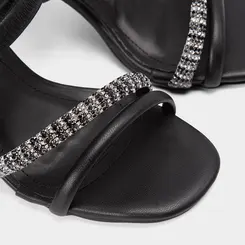 Tamanco Salto Taça Alto Feminino Via Marte Strass Preto