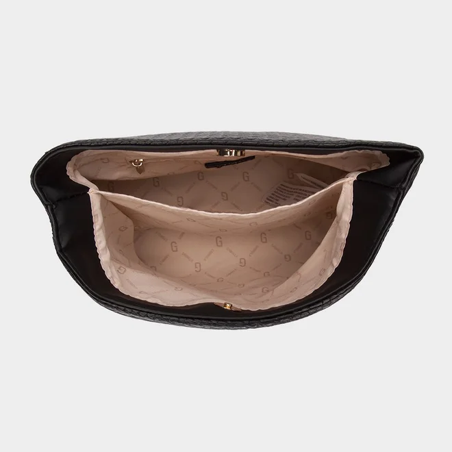 Bolsa Transversal Gabriela Média Tressê Detalhe Coração Preto
