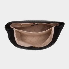 Bolsa Transversal Gabriela Média Tressê Detalhe Coração Preto