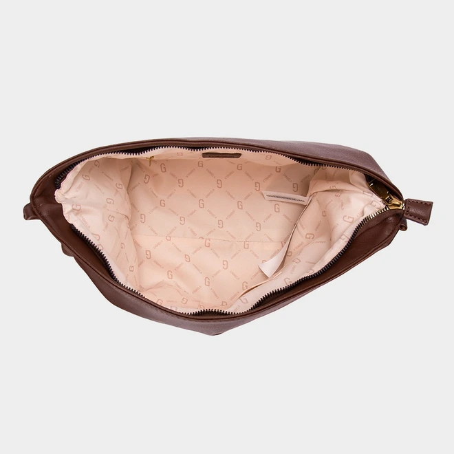 Bolsa Soft Gabriela Detalhe Ilhós & Amarração Marrom
