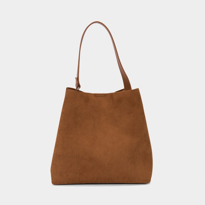 Bolsa Hobo Gabriela Grande Suede Marrom