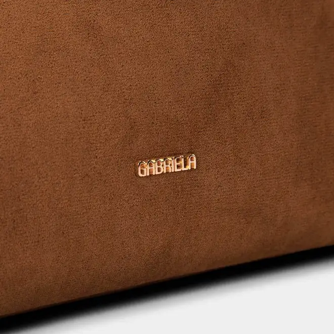 Bolsa Hobo Gabriela Grande Suede Marrom