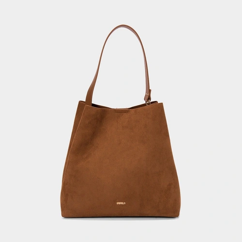 Bolsa Hobo Gabriela Grande Suede Marrom
