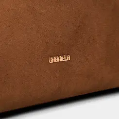 Bolsa Hobo Gabriela Grande Suede Marrom