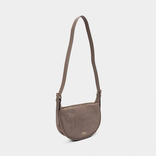 Bolsa Baguete Gabriela Alça Fivela Cinza