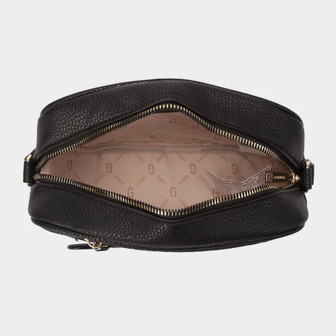 Bolsa Camera Bag Gabriela Média Tressê Com Porta-Cartão Detalhe Coração Preto