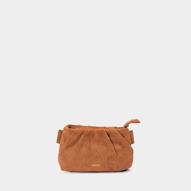 Bolsa Soft Transversal Gabriela Camurça Caramelo