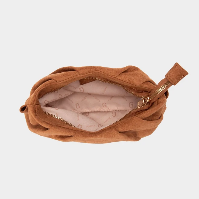 Bolsa Soft Transversal Gabriela Camurça Caramelo