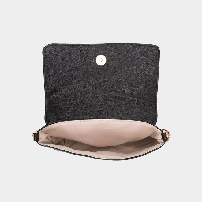Bolsa Transversal Penélope Pequena Alça Corrente Preto