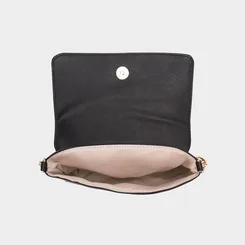 Bolsa Transversal Penélope Pequena Alça Corrente Preto