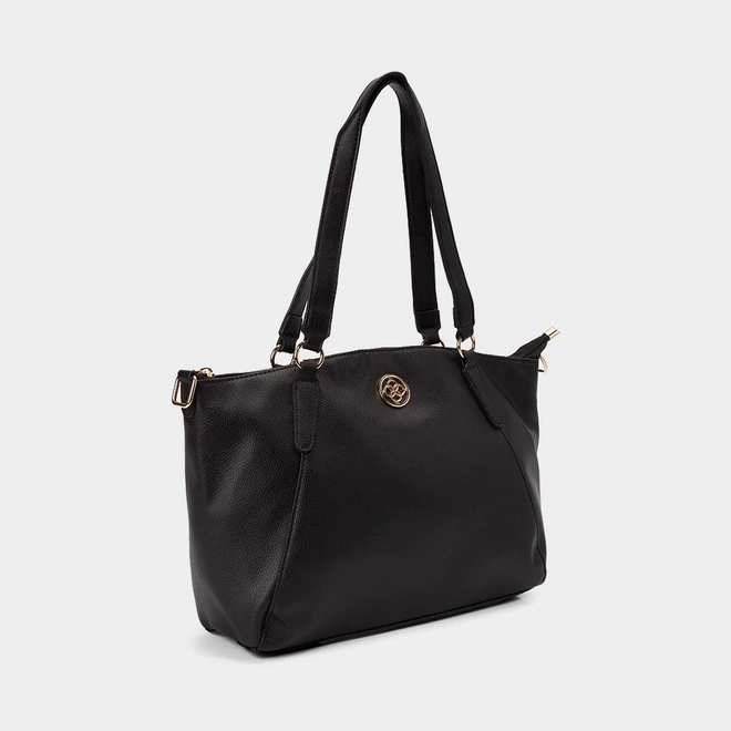 Bolsa Shopping Bag Penélope Grande Texturizada Preto