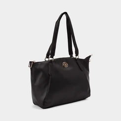 Bolsa Shopping Bag Penélope Grande Texturizada Preto