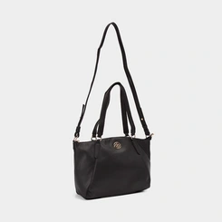 Bolsa Shopping Bag Penélope Grande Texturizada Preto