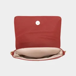 Bolsa Transversal Penélope Pequena Alça Corrente Vermelho