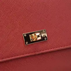 Bolsa Transversal Penélope Pequena Alça Corrente Vermelho