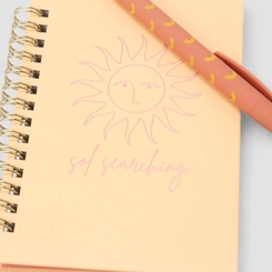 Kit Papelaria STZ Sol Com Caneta & Prendedor Laranja