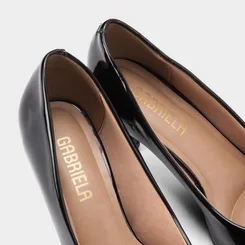 Scarpin Feminino Gabriela Salto Médio Fino Verniz Preto
