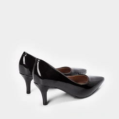 Scarpin Feminino Gabriela Salto Médio Fino Verniz Preto