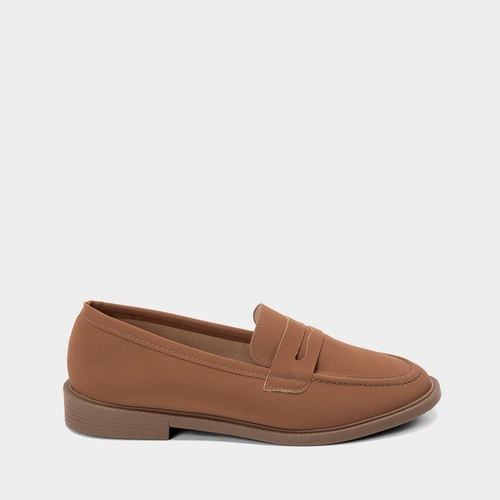 Mocassim Loafer Gabriela Flat Nobuck Caramelo
