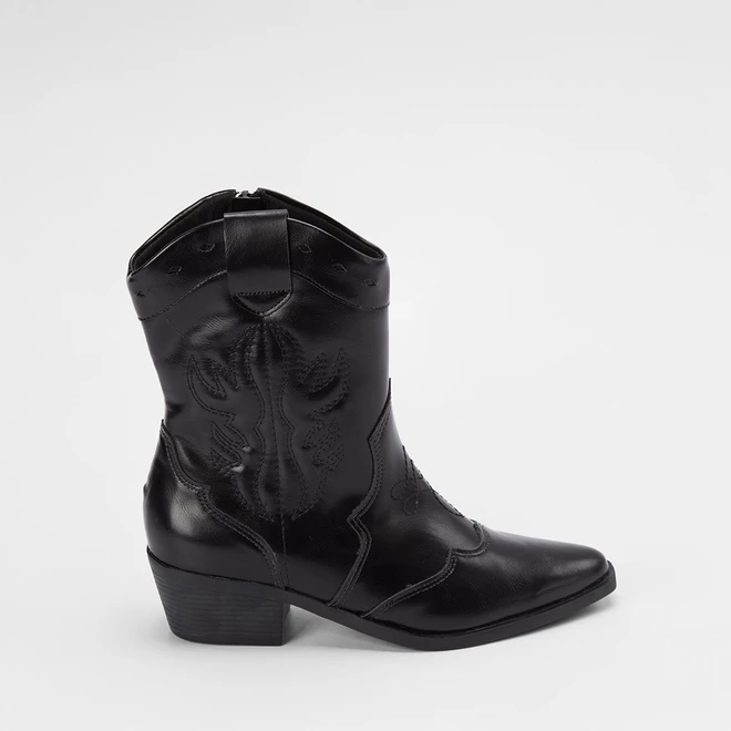 Bota Feminina Sua Cia Country Texana Salto Médio Preto