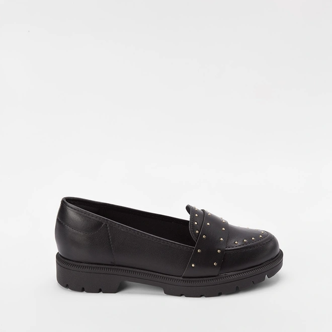Mocassim Beira Rio Detalhe Mini Rebite Preto