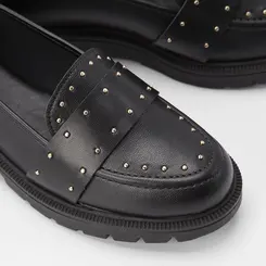 Mocassim Beira Rio Detalhe Mini Rebite Preto