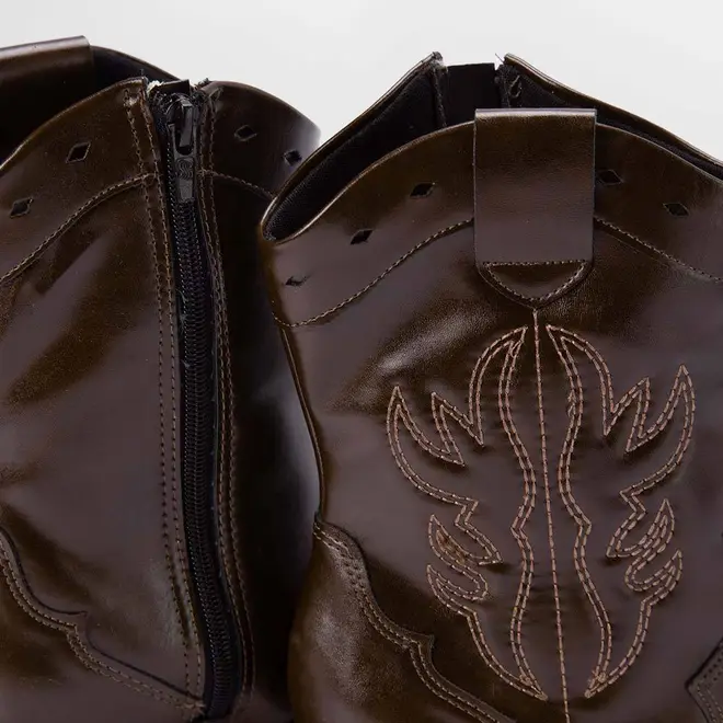 Bota Feminina Sua Cia Country Texana Salto Médio Marrom