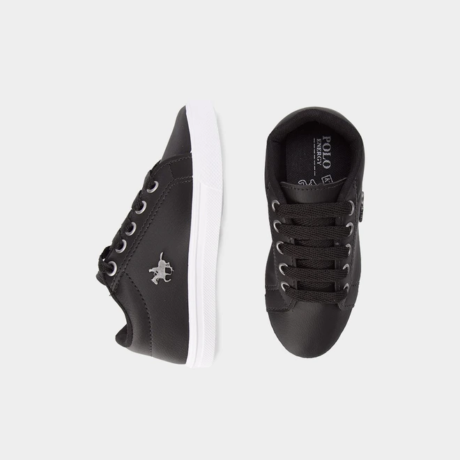 Tênis Causal Polo Energy Infantil Detalhe Brasão Preto