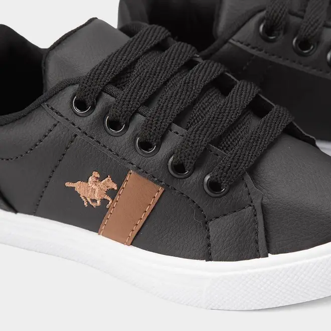 Tênis Infantil Polo Energy Detalhe Caramelo Casual Preto