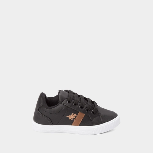 Tênis Infantil Polo Energy Detalhe Caramelo Casual Preto
