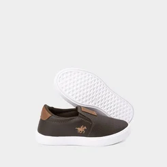 Slip On Polo Energy Infantil Calce Fácil Detalhe Perfuros Marrom