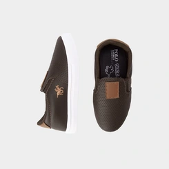 Slip On Polo Energy Infantil Calce Fácil Detalhe Perfuros Marrom