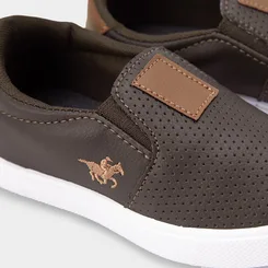 Slip On Polo Energy Infantil Calce Fácil Detalhe Perfuros Marrom