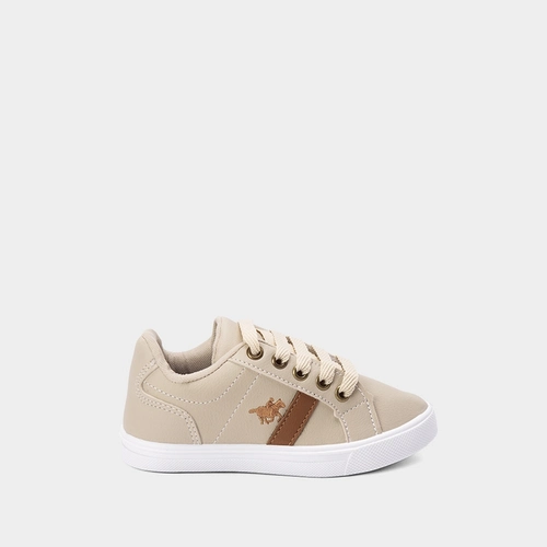 Tênis Infantil Polo Energy Detalhe Caramelo Casual Bege