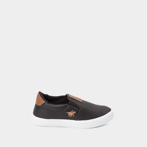 Slip On Infantil Polo Energy Calce Fácil Detalhe Perfuros Preto