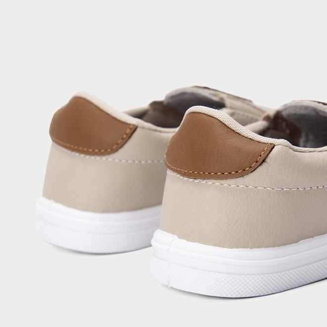 Slip On Infantil Polo Energy Calce Fácil Detalhe Perfuros Bege