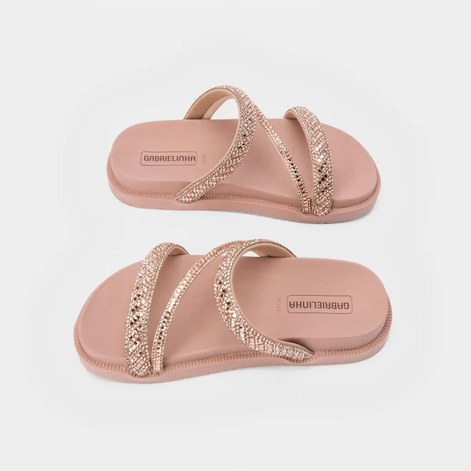Papapete Gabrielinha Flatform Pedraria Rose Gold