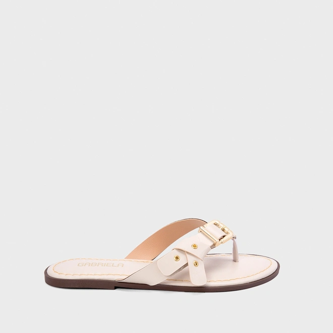 Rasteira Gabriela Tira Com Fívela Off White